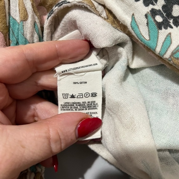 Little Creative Factory Hawaii Wrap Top Shirt Girls 8-9 Floral Cotton Crop - Picture 4 of 6